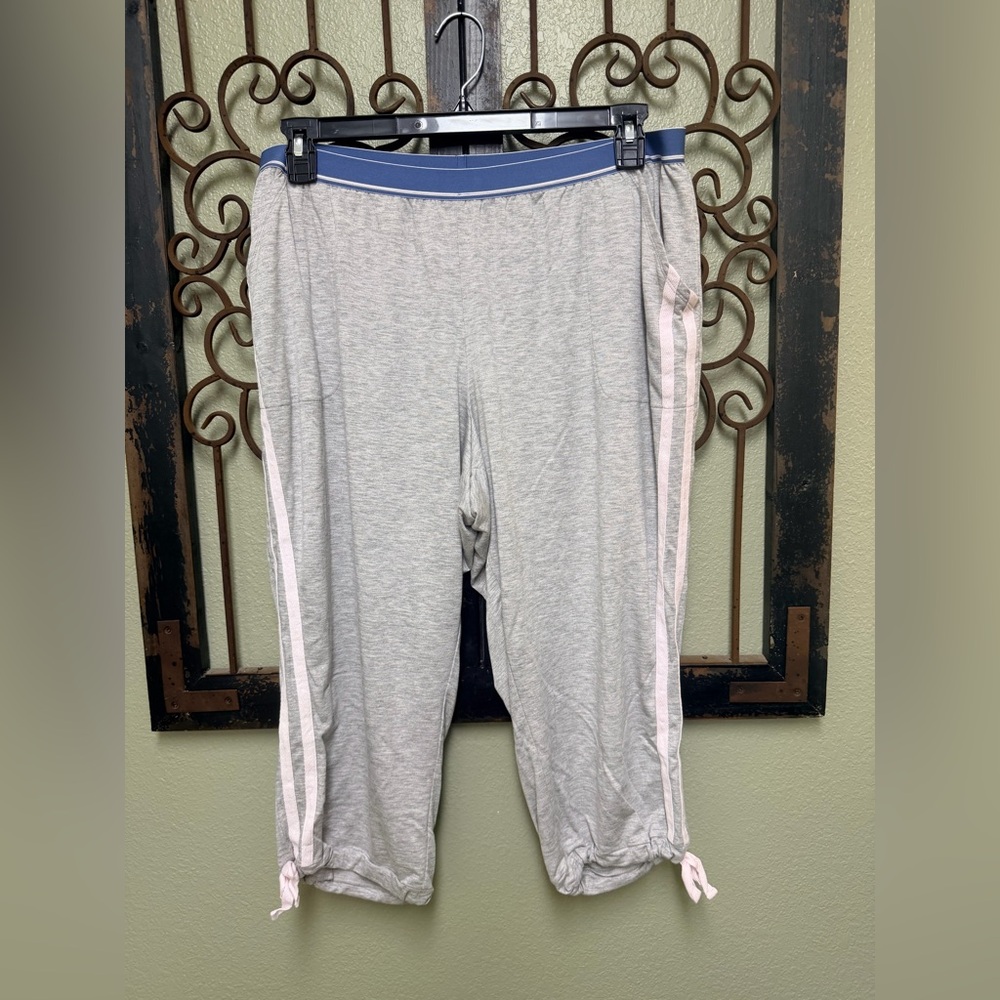 Lane Bryant Cacique Gray Jogger Pants with Pink Accents